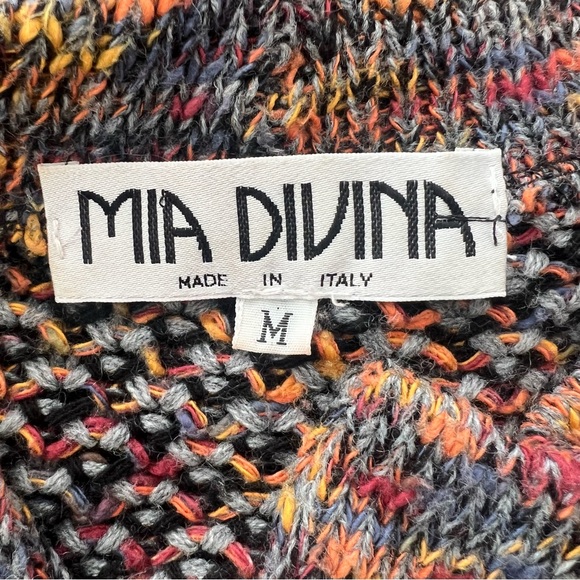 Mia Divina Wool Blend Sweater Made in Italy Stitched Top - Picture 6 of 6